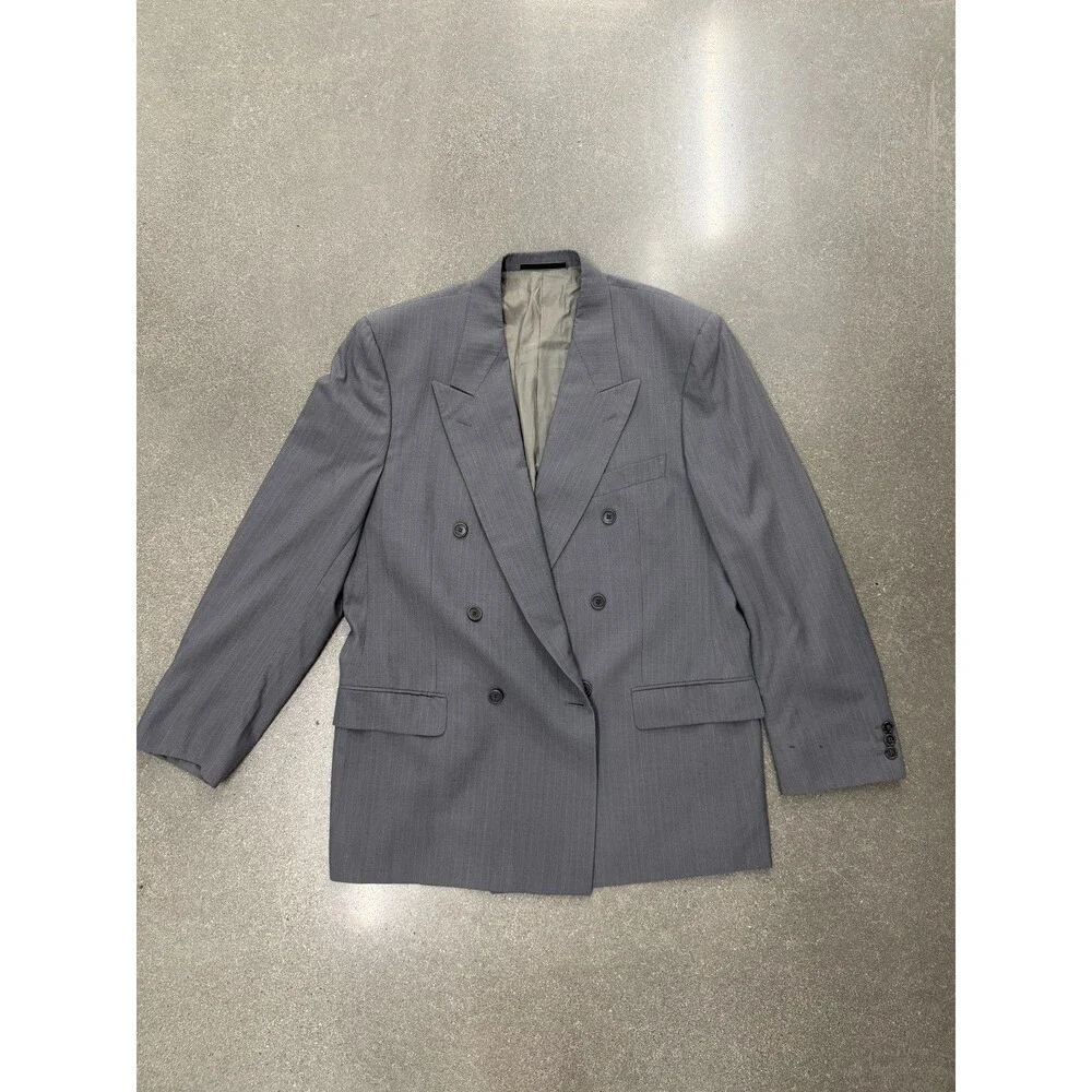 Giorgio Armani Le Collezioni Double Breasted Blazer Suit Jacket Mens 44R Italy